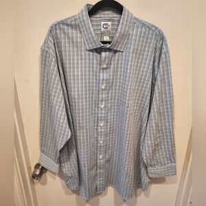 Magna Click Men's Wrinkle Free Magnetic Closure Plaid Dress Shirt XXL Career